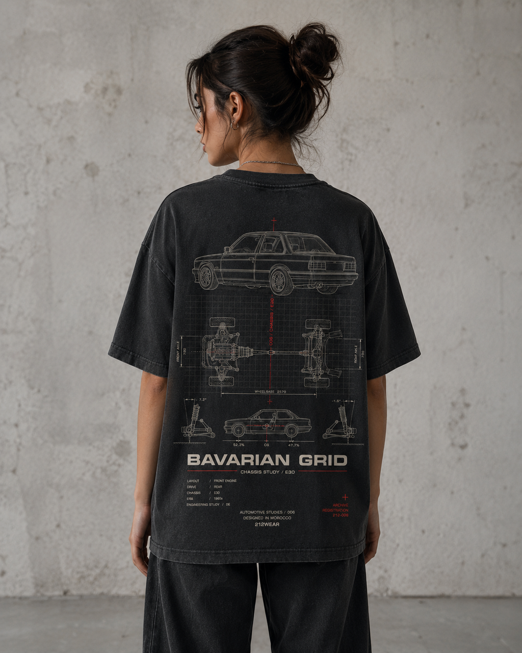 212WEAR Motorsport 006 – BMW E30 Premium Oversized T-Shirt