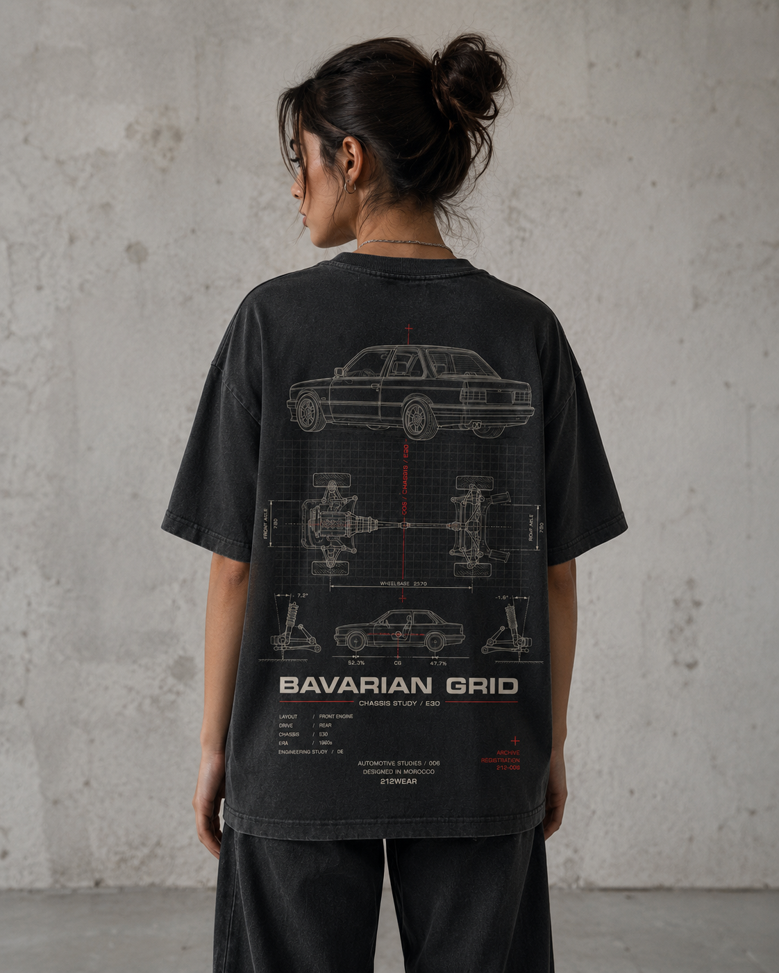 212WEAR Motorsport 006 – BMW E30 Premium Oversized T-Shirt