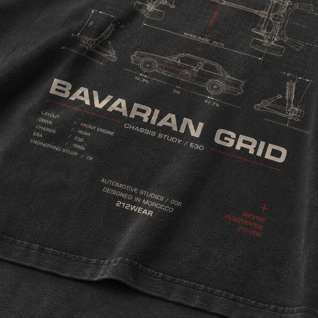 212WEAR Motorsport 006 – BMW E30 Premium Oversized T-Shirt