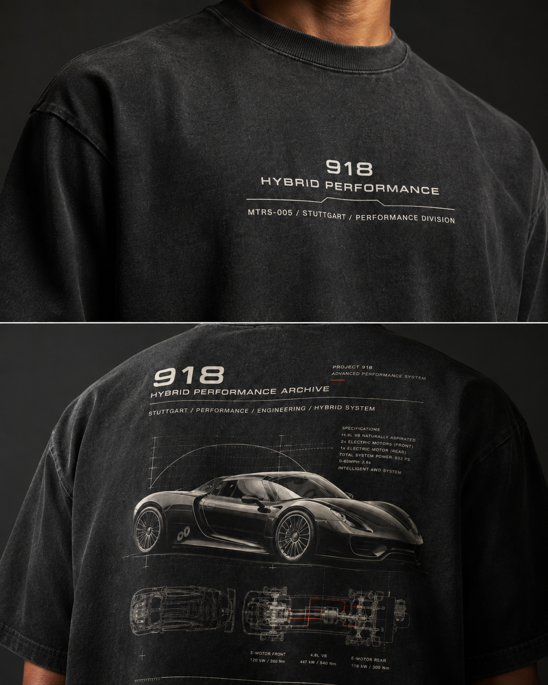 212WEAR Motorsport 005 – Porsche 918 Premium Oversized T-Shirt