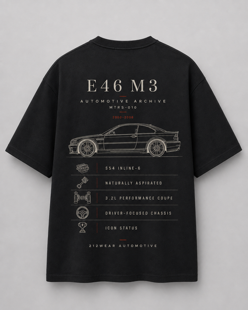 212WEAR Automotive BMW E46 M3 Premium Oversized T-Shirt