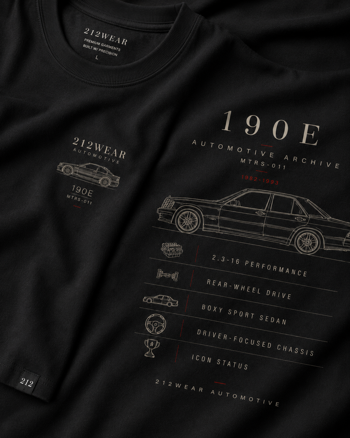 212WEAR Automotive Mercedes 190E Premium Oversized T-Shirt