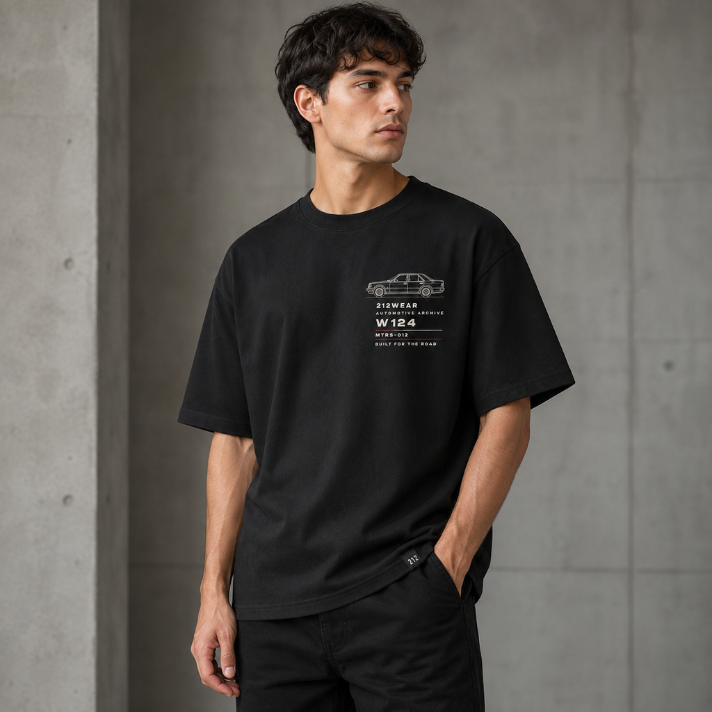 212WEAR Automotive Mercedes W124 Premium Oversized T-Shirt