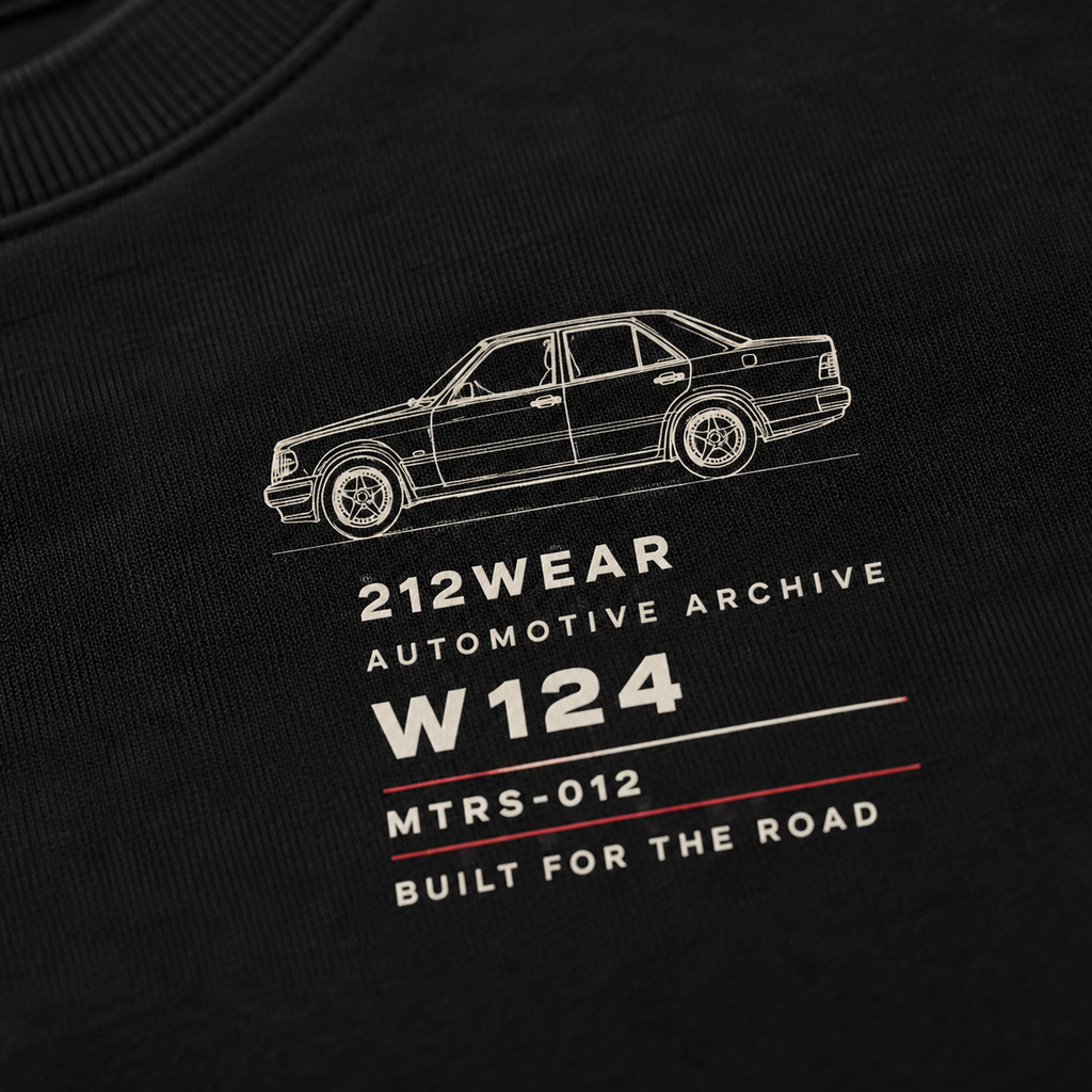212WEAR Automotive Mercedes W124 Premium Oversized T-Shirt