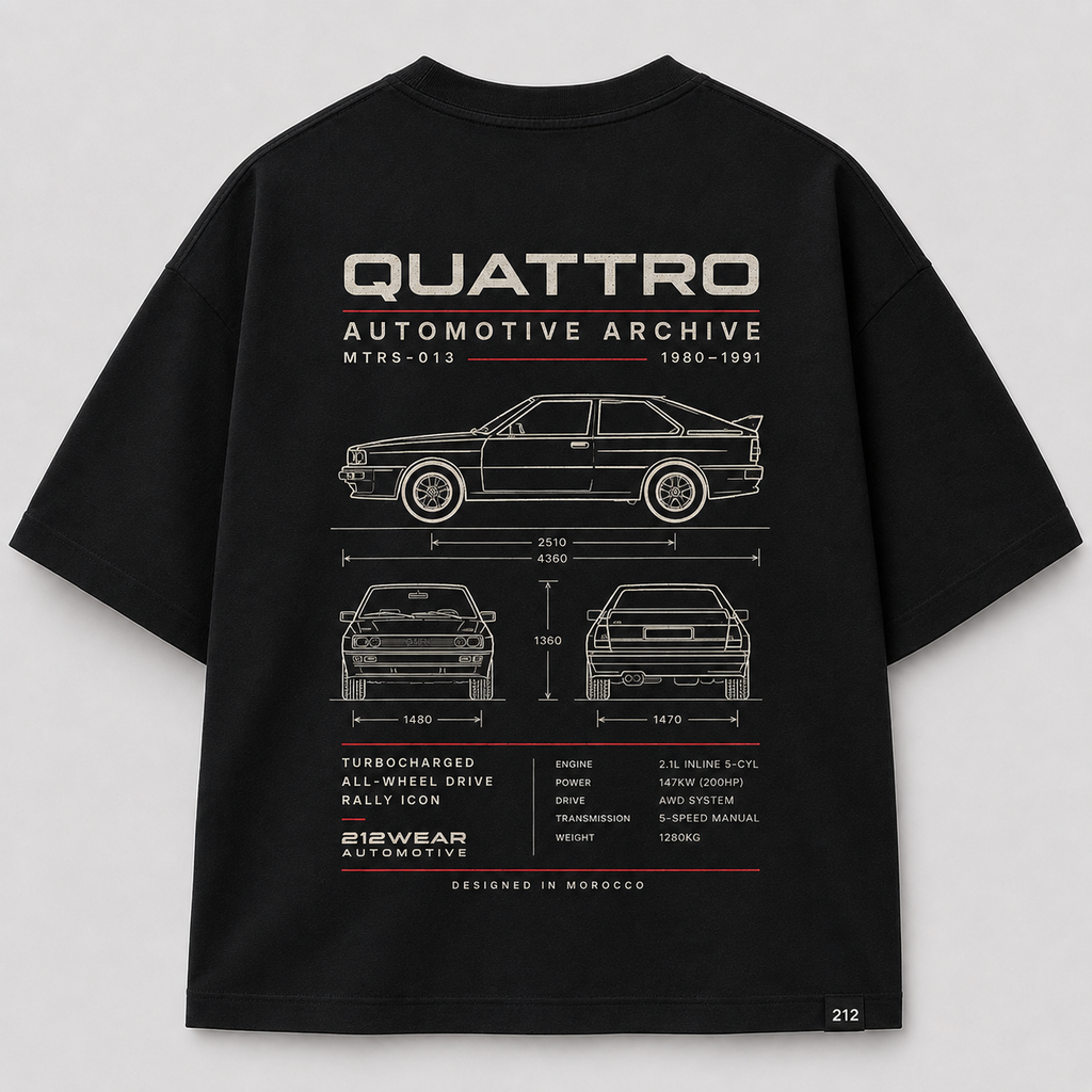 212WEAR Automotive Audi Quattro Premium Oversized T-Shirt
