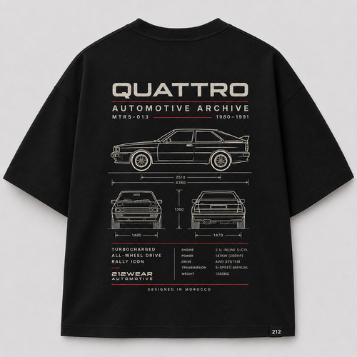 212WEAR Automotive Audi Quattro Premium Oversized T-Shirt