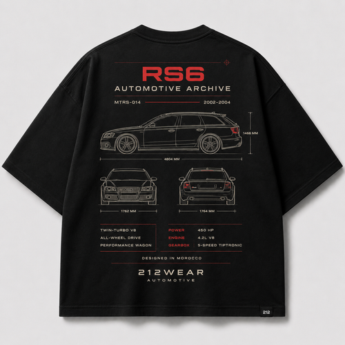 212WEAR Automotive Audi RS6 Premium Oversized T-Shirt