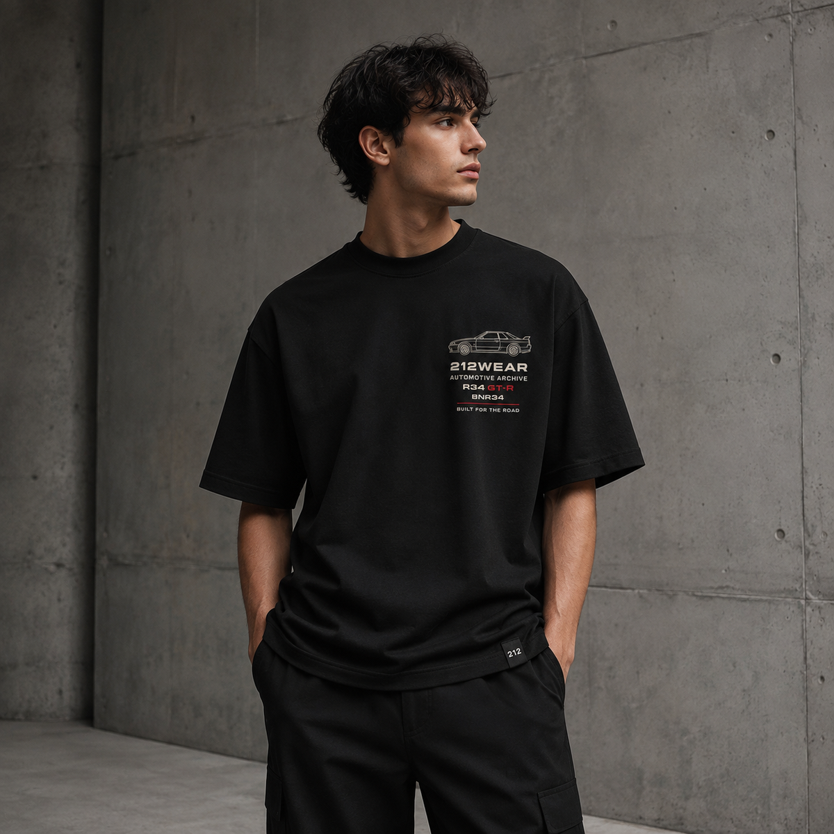 212WEAR Automotive Nissan R34 GT-R Premium Oversized T-Shirt