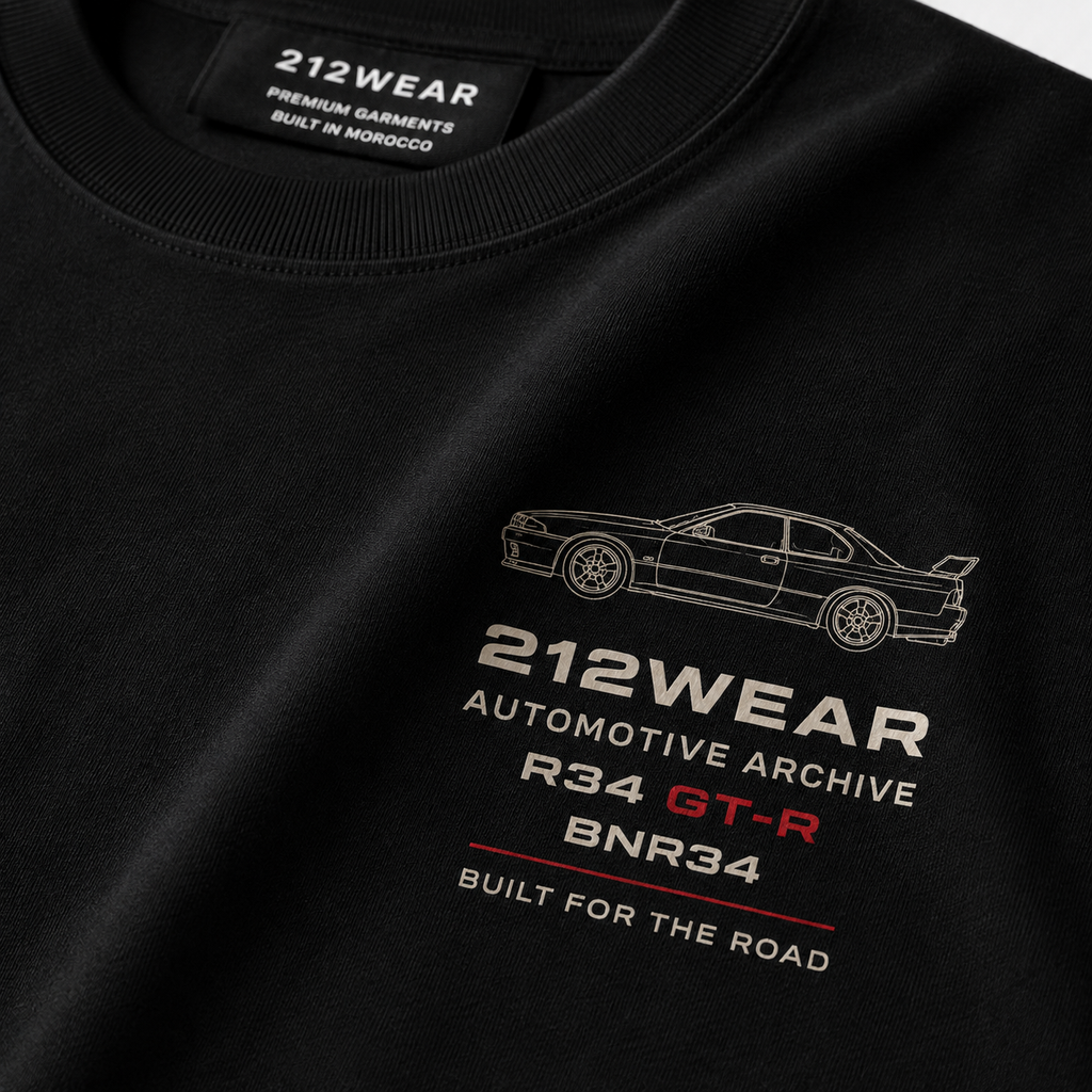 212WEAR Automotive Nissan R34 GT-R Premium Oversized T-Shirt
