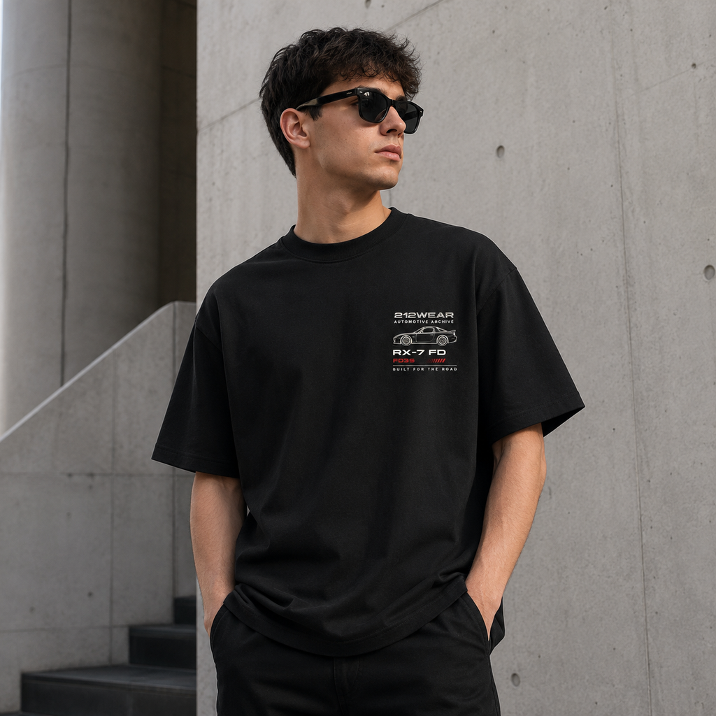 212WEAR Automotive Mazda RX-7 FD Premium Oversized T-Shirt