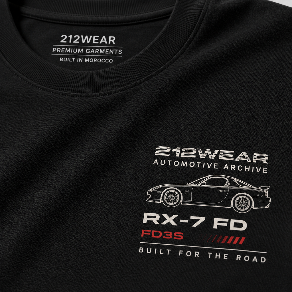 212WEAR Automotive Mazda RX-7 FD Premium Oversized T-Shirt
