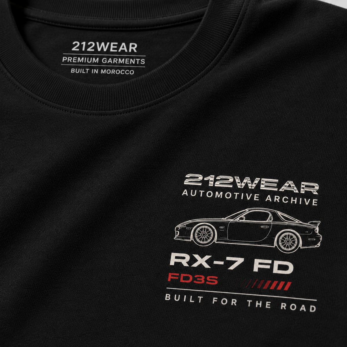 212WEAR Automotive Mazda RX-7 FD Premium Oversized T-Shirt