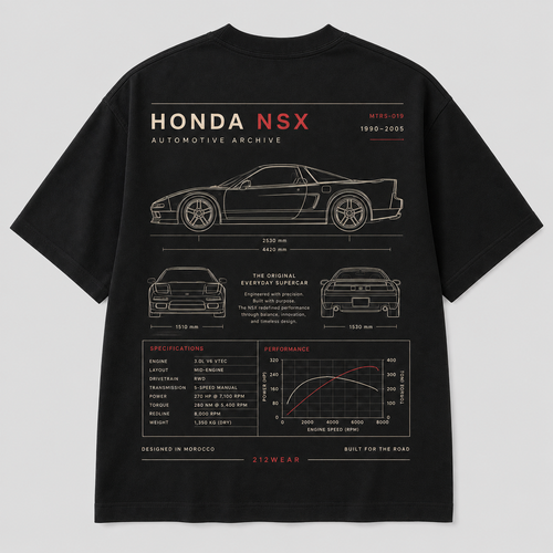 212WEAR Automotive Honda NSX Premium Oversized T-Shirt