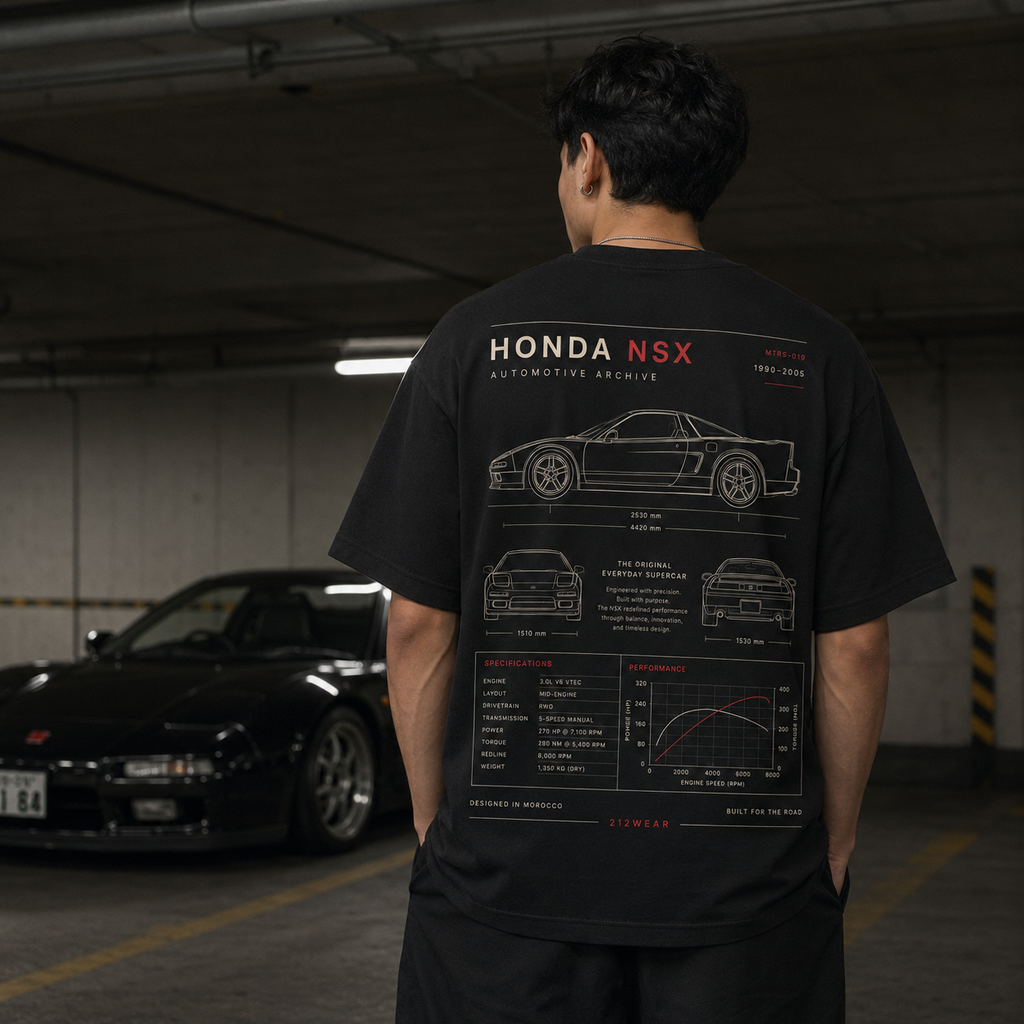 212WEAR Automotive Honda NSX Premium Oversized T-Shirt