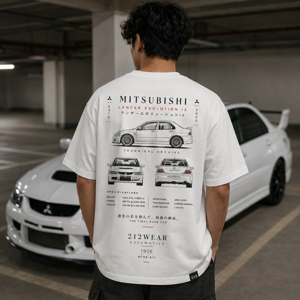 212WEAR Automotive Mitsubishi Evo Premium Oversized T-Shirt