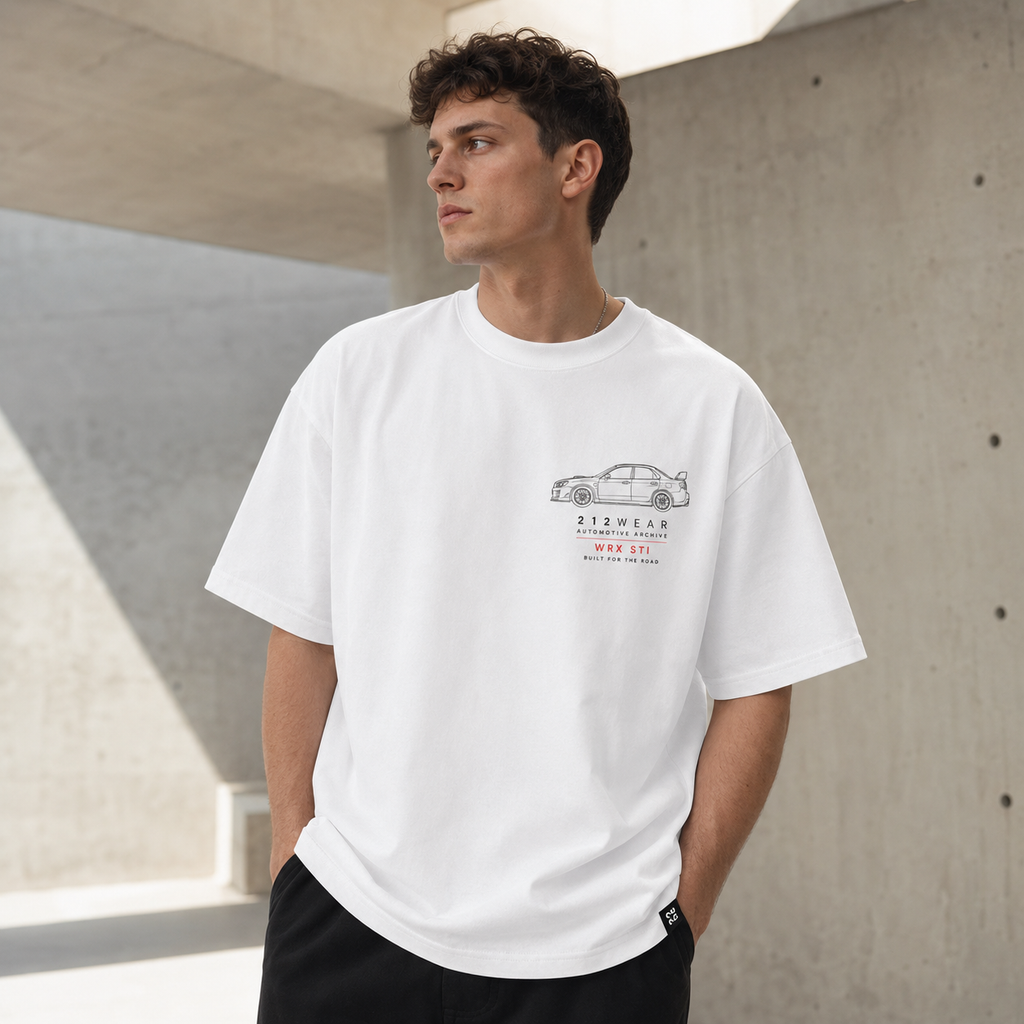 212WEAR Automotive Subaru WRX STI Premium Oversized T-Shirt
