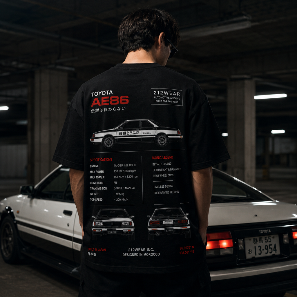 212WEAR Automotive Toyota AE86 Premium Oversized T-Shirt