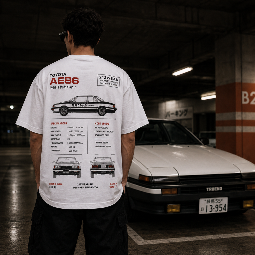 212WEAR Automotive Toyota AE86 Premium Oversized T-Shirt