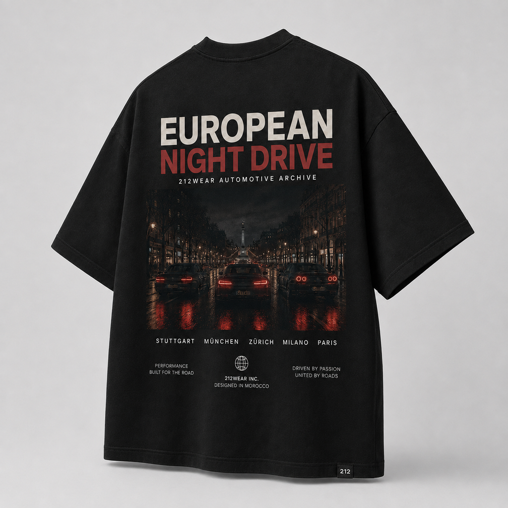 212WEAR Automotive European Night Drive Premium Oversized T-Shirt
