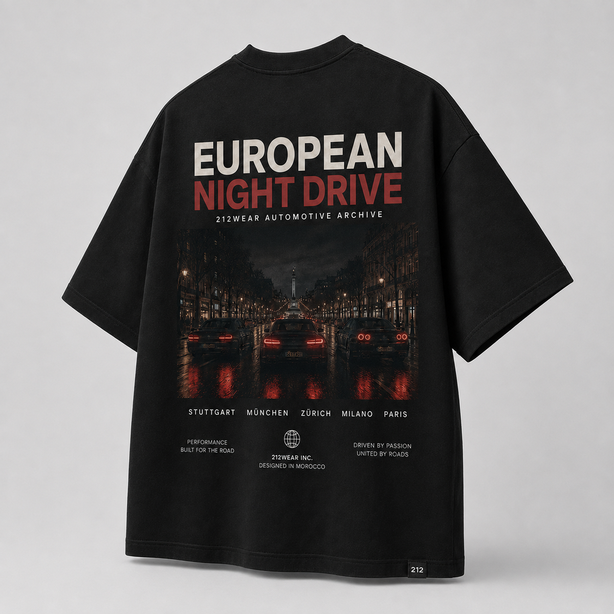 212WEAR Automotive European Night Drive Premium Oversized T-Shirt