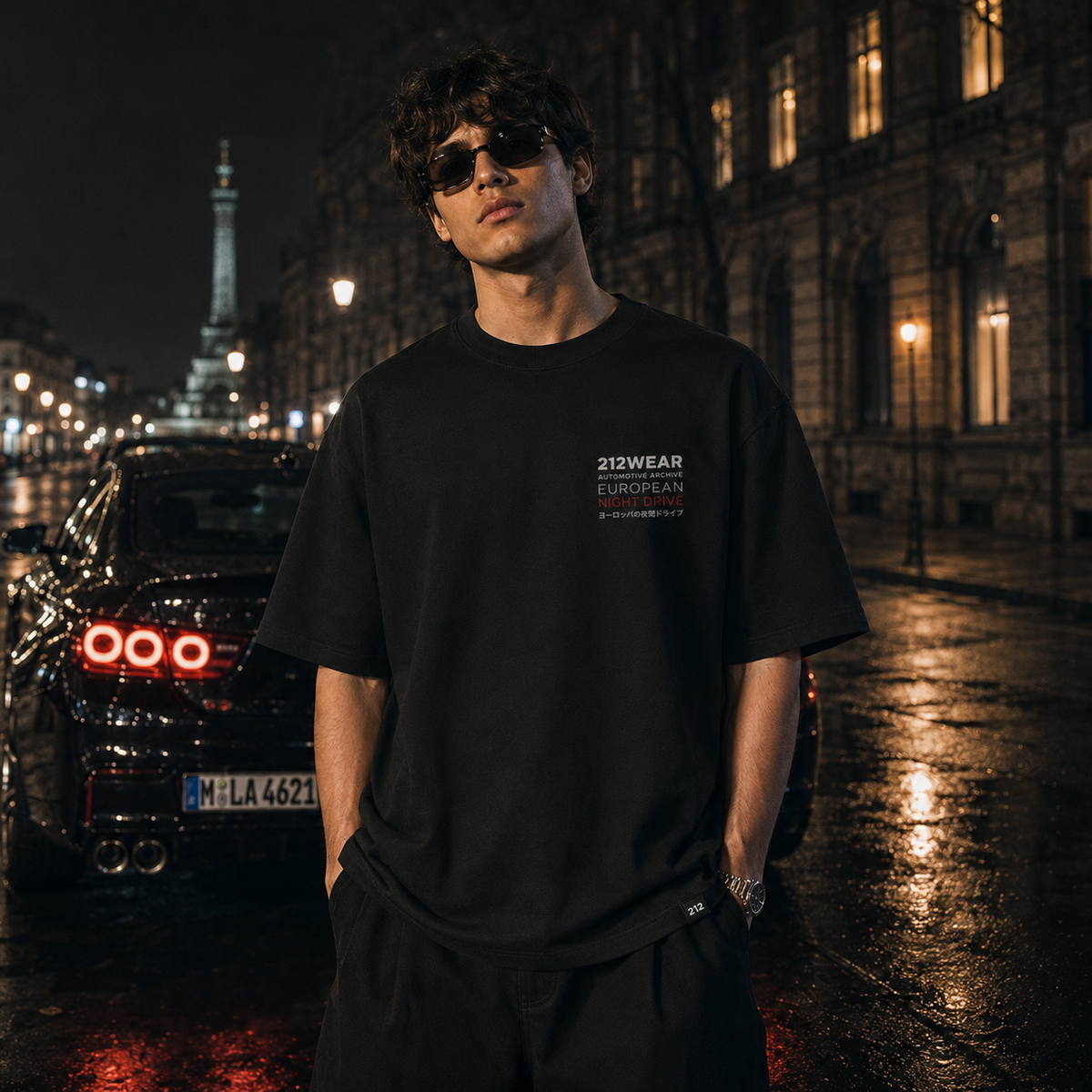 212WEAR Automotive European Night Drive Premium Oversized T-Shirt