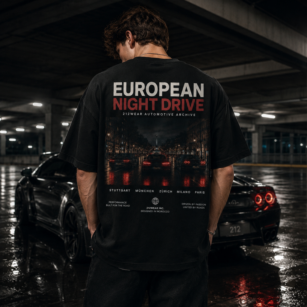 212WEAR Automotive European Night Drive Premium Oversized T-Shirt