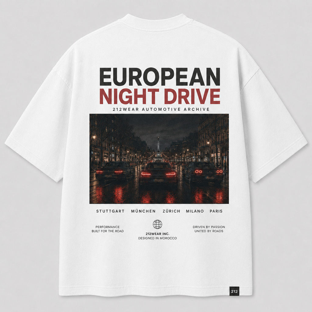 212WEAR Automotive European Night Drive Premium Oversized T-Shirt