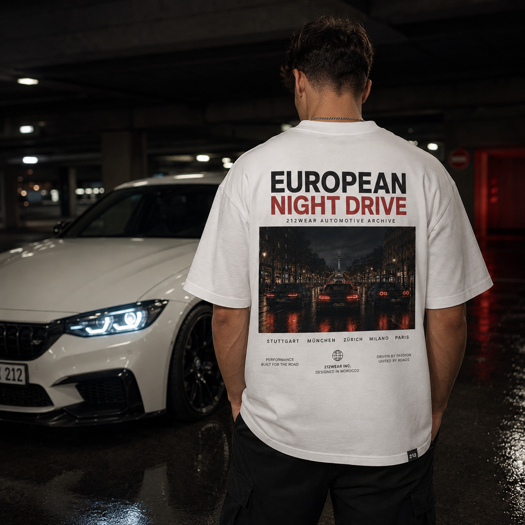212WEAR Automotive European Night Drive Premium Oversized T-Shirt