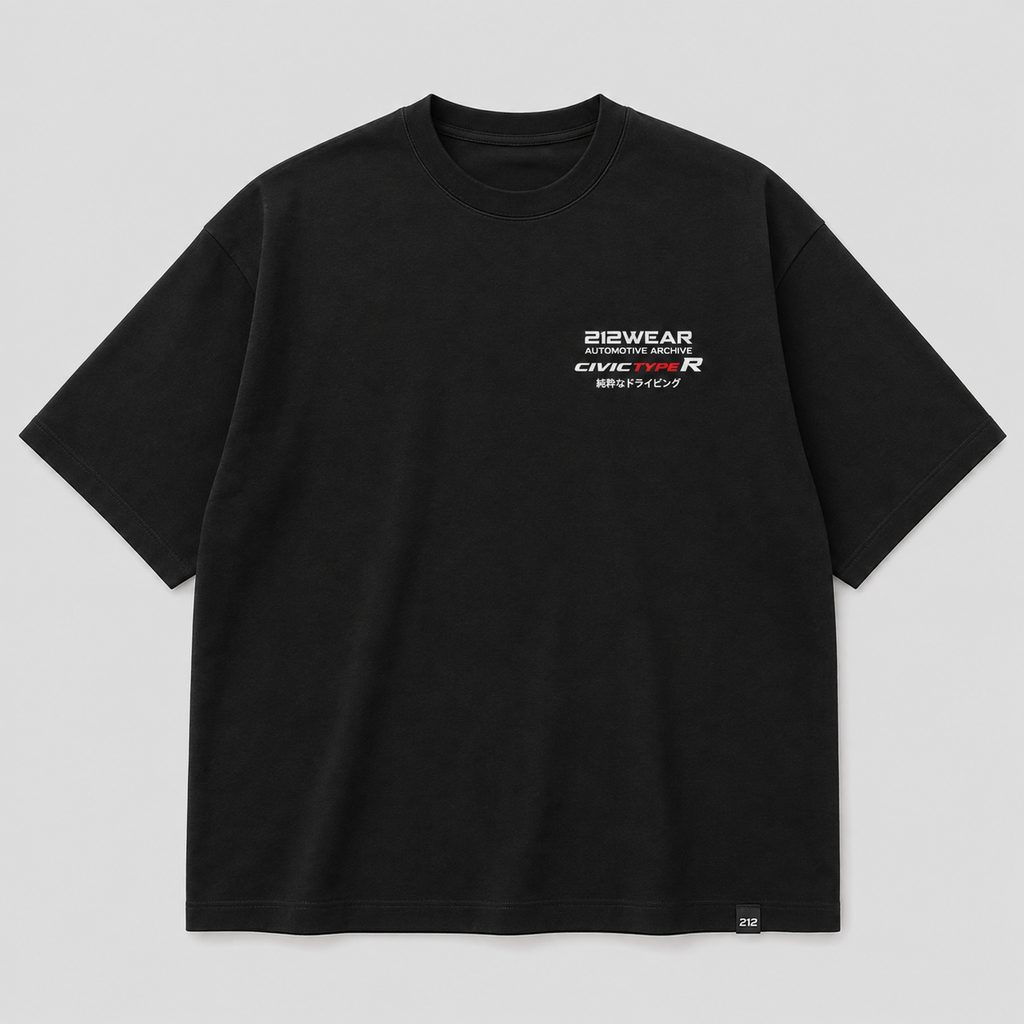 212WEAR Automotive Honda Civic Type R Premium Oversized T-Shirt