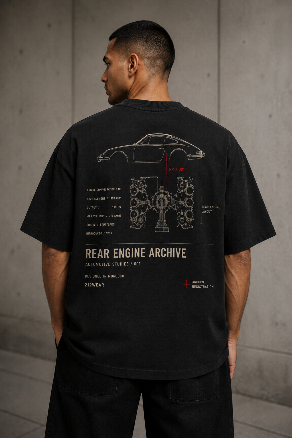 212WEAR Porsche 911 — T-Shirt Oversize Premium