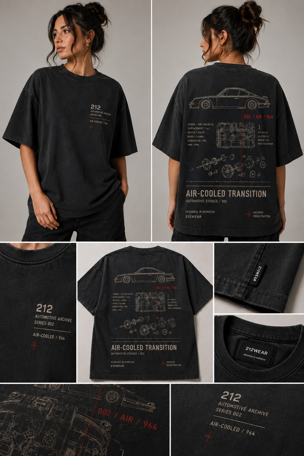 212WEAR Automotive Porsche 964 Premium Oversized T-Shirt