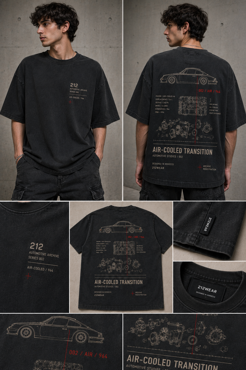 212WEAR Automotive Porsche 964 Premium Oversized T-Shirt