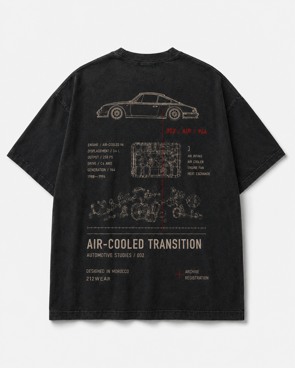212WEAR Automotive Porsche 964 Premium Oversized T-Shirt