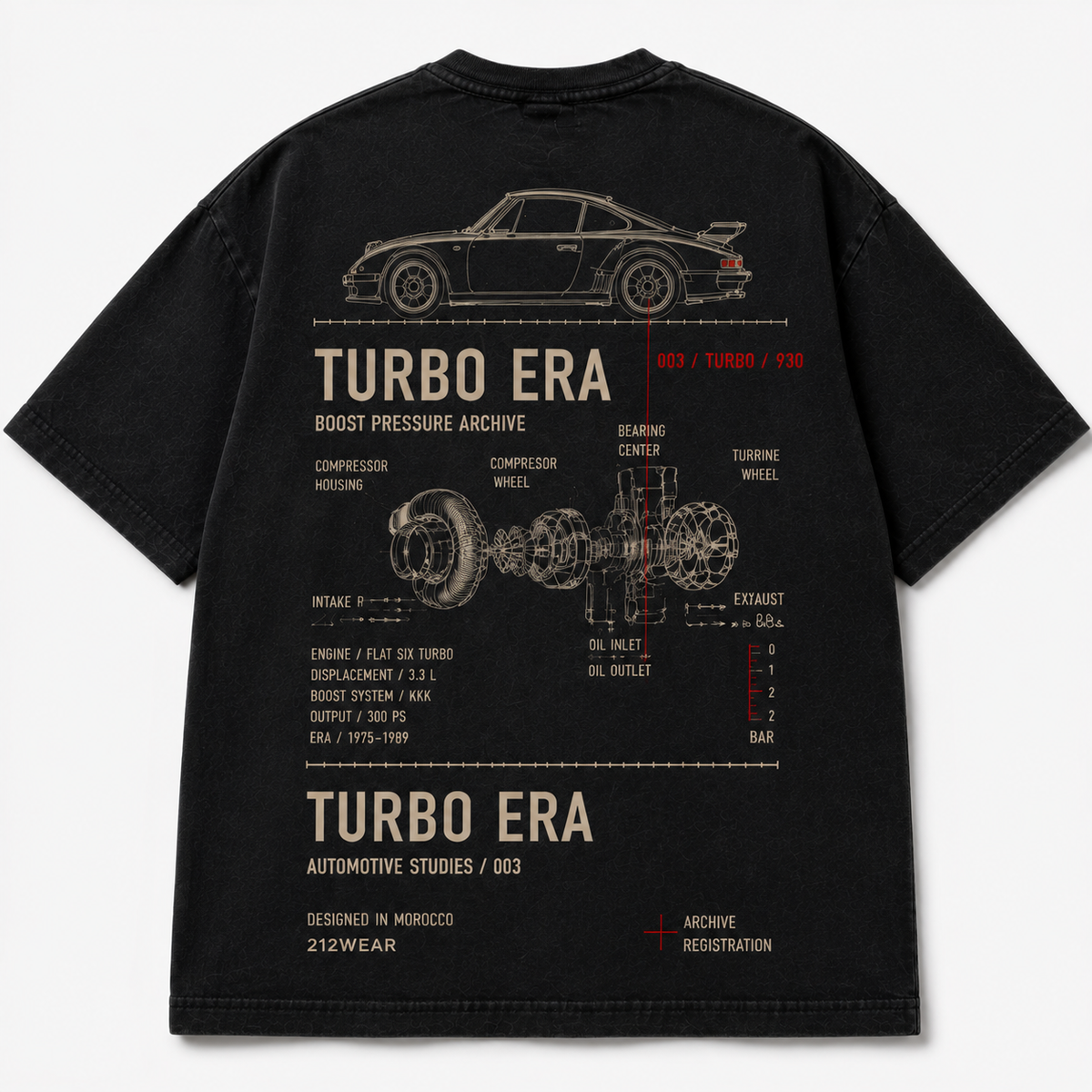 212WEAR Motorsport 003 – 930 Turbo Premium Oversized T-Shirt