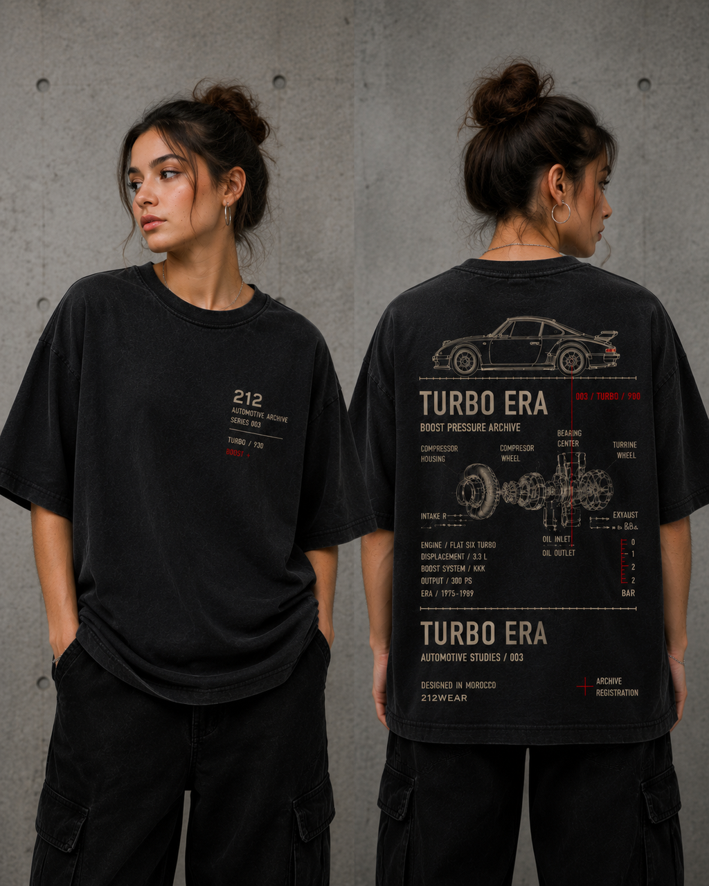 212WEAR Motorsport 003 – 930 Turbo Premium Oversized T-Shirt