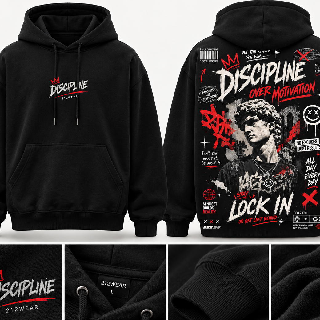 DISCIPLINE OVER MOTIVATION HOODIE
