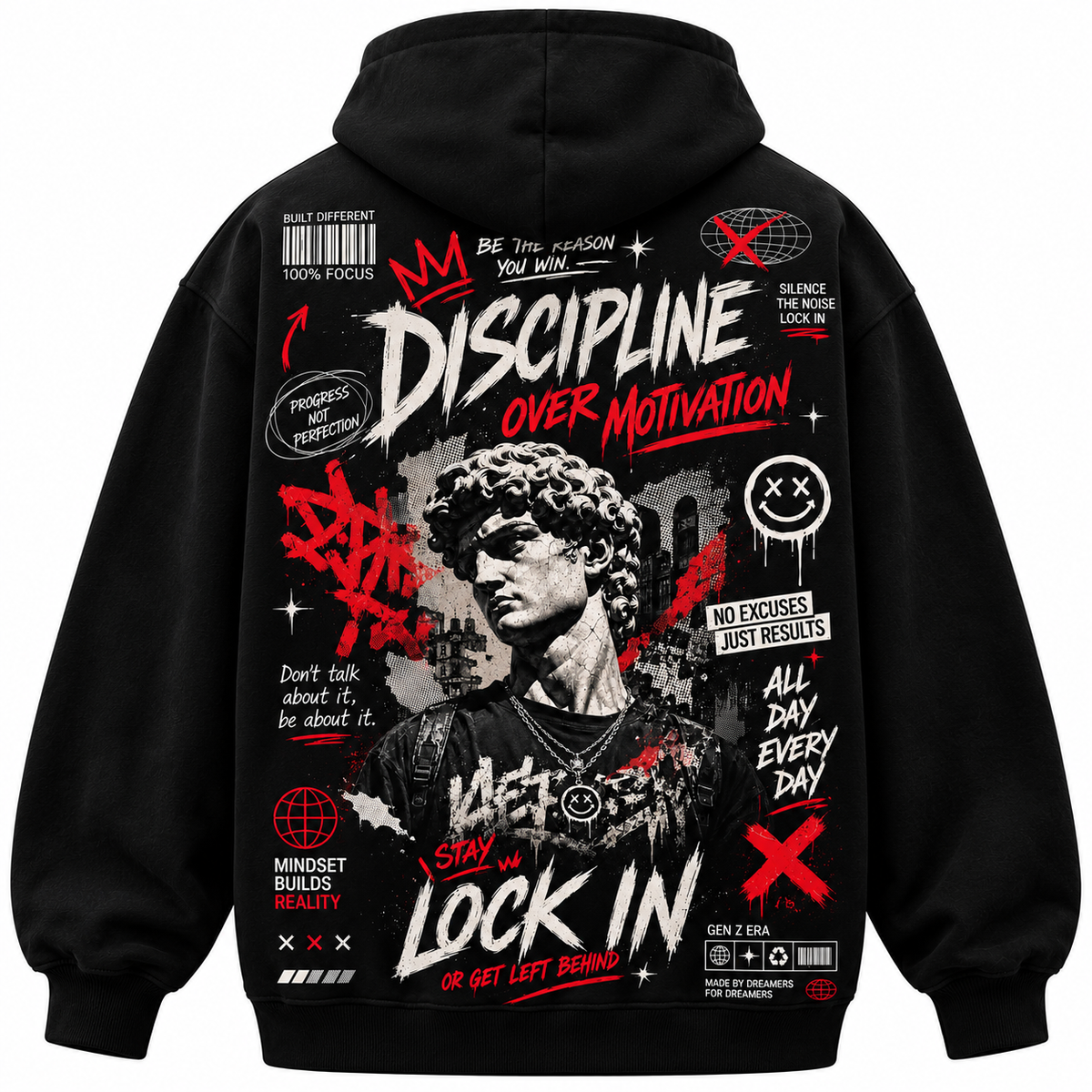 DISCIPLINE OVER MOTIVATION HOODIE