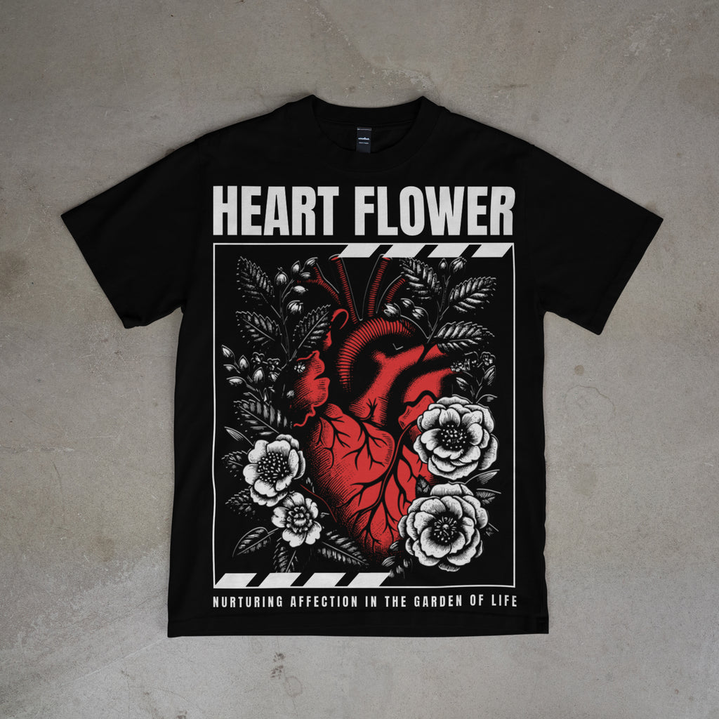 Heart Flower Oversized Tee
